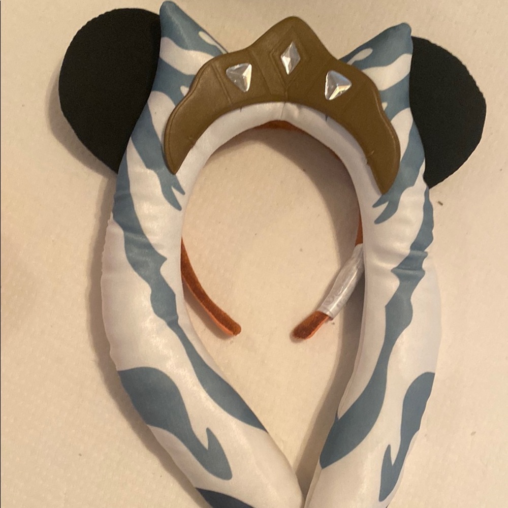Blue and White Mouse Ears Headband